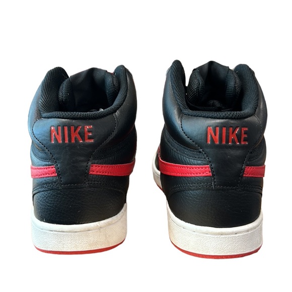 Nike Court Vision Mid #DM8682-001 Black Red University Men's Basketball Shoes 10 - Picture 7 of 13